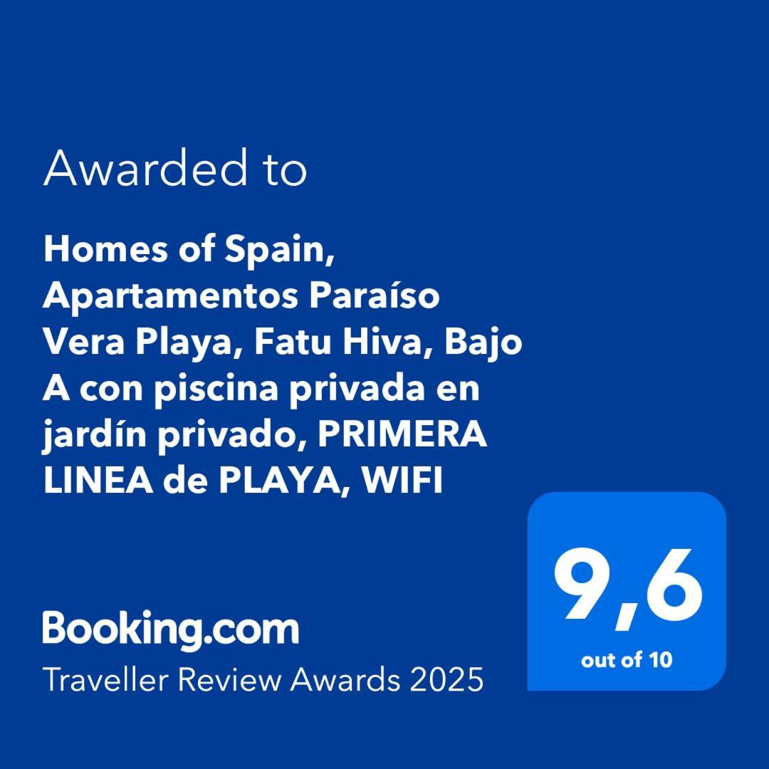 Homes Of Spain, Apartamentos Paraiso Vera Playa, Fatu Hiva, Bajo A Con Piscina Privada En Jardin Privado, Primera Linea De Playa, Wifi Exterior photo